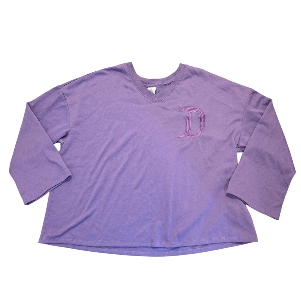Disneyland Resort Purple D Logo Fleece Spirit Jersey‎ Sweater Shirt Size 1X